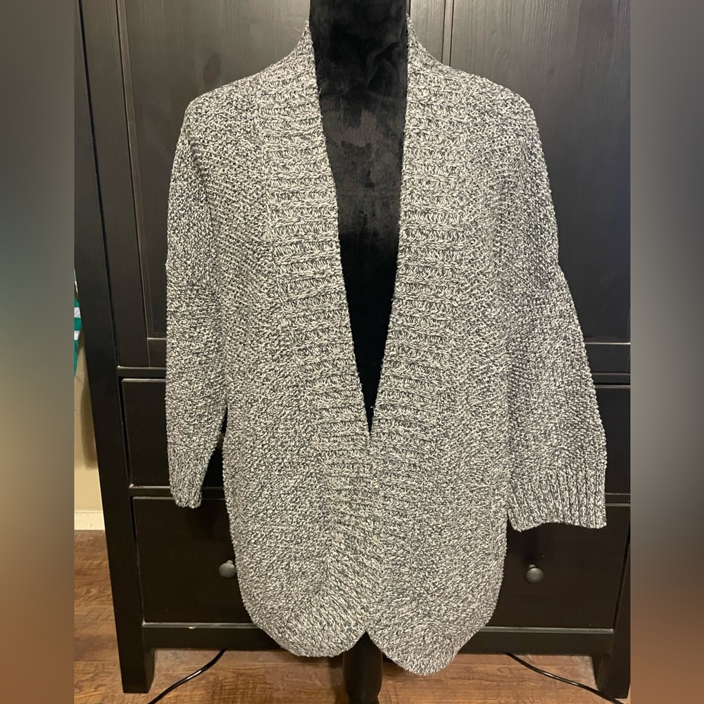 Lands' End Women's Gray Cardigan Sweater